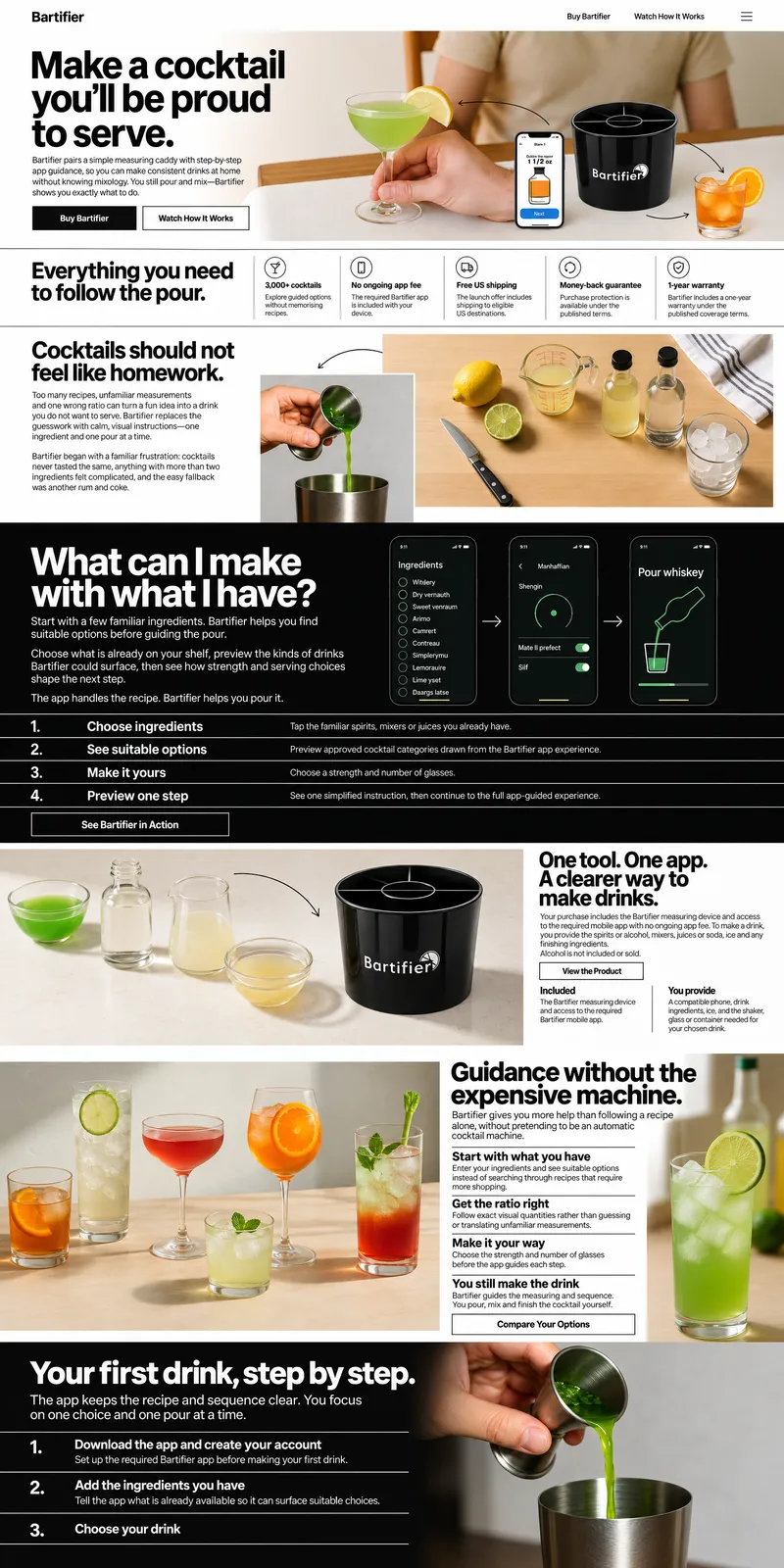 Bartifier, the approved homepage design: Serve It Forward, desktop design